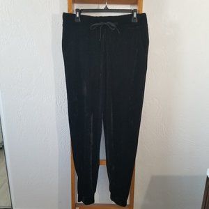 Black Velour Tie Joggers Size Large